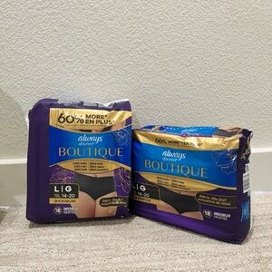 ALWAYS BUNDLE Discreet Boutique Incontinence Underwear. 18 count.